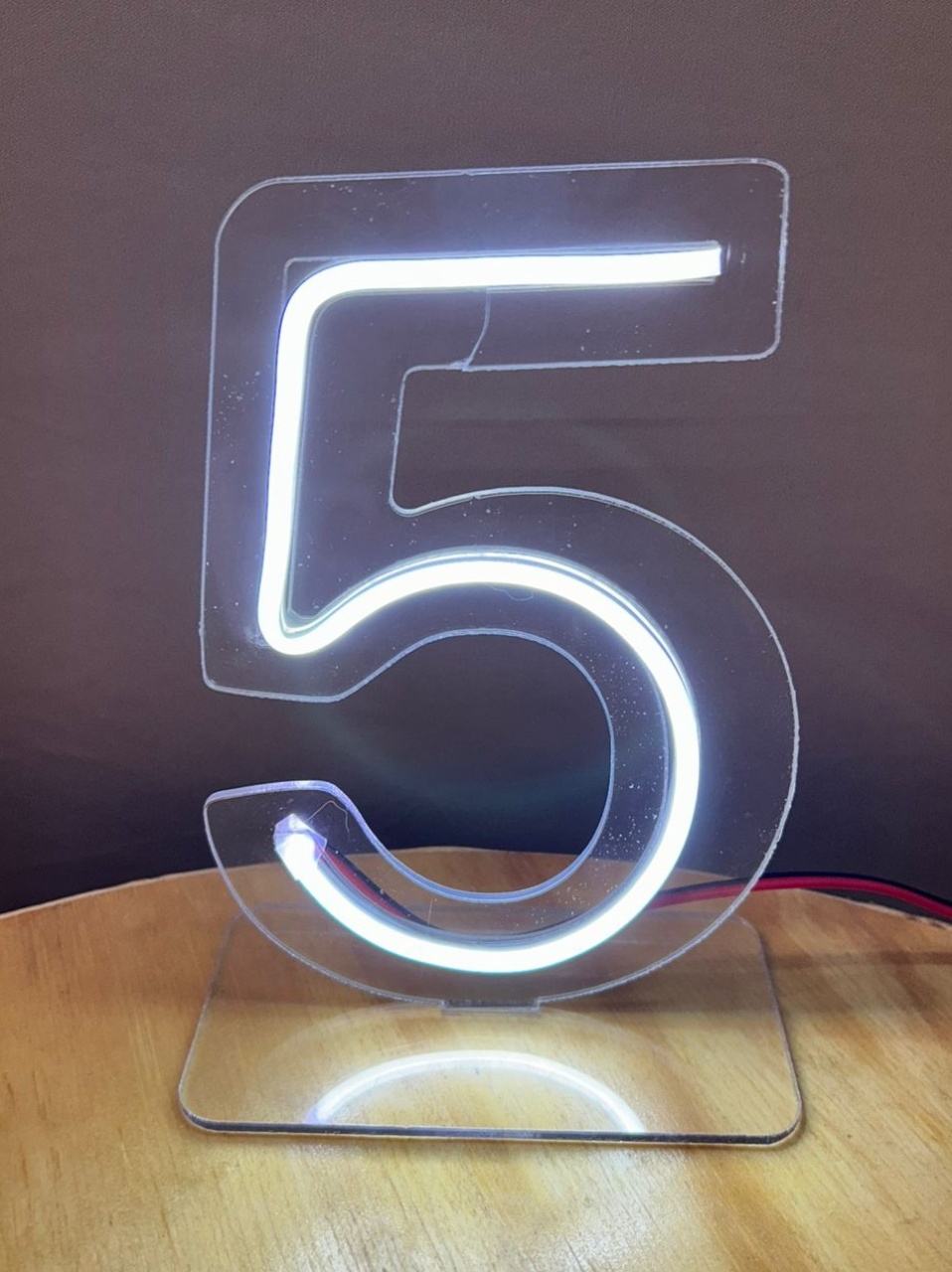 Led Mesa - Número 5 (20Cm) - Cor Fria - Jessica Souza de Macedo