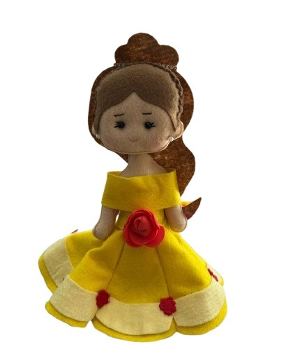 Boneca Em Feltro Bela (Bela E A Fera) 20Cm - Jessica Souza de Macedo