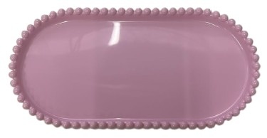 Bandeija Oval Bolinha - Rosa Candy - Jessica Souza de Macedo