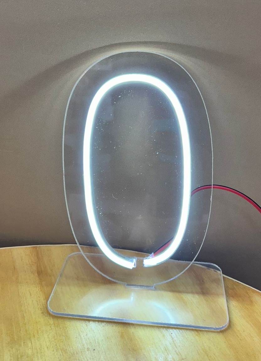  Led Mesa - Número 0 (20Cm) - Cor Fria - Jessica Souza de Macedo