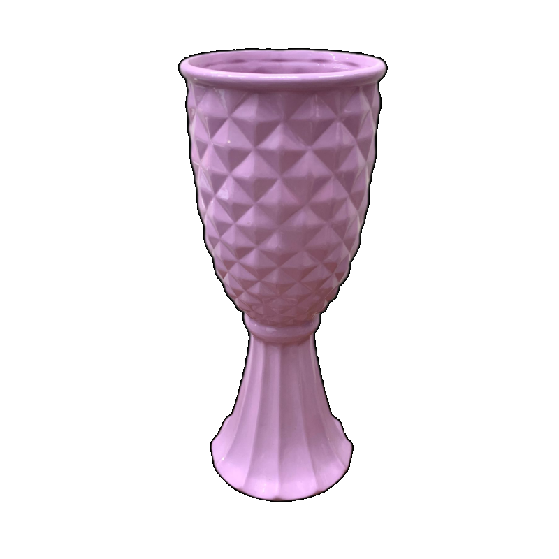 Vaso Diamante Cerâmica Lílas G - Jessica Souza de Macedo