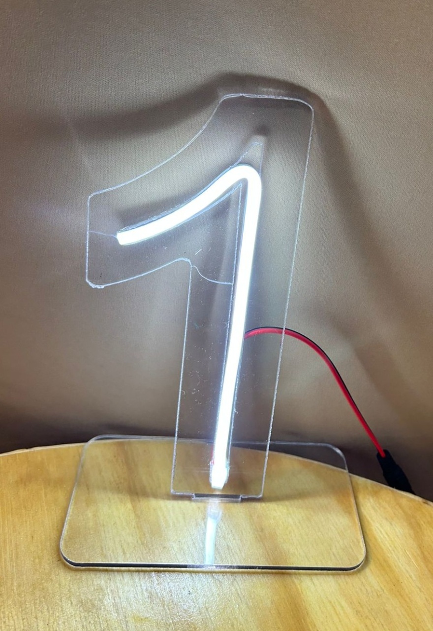  Led Mesa - Número 1 (20Cm) - Cor Fria - Jessica Souza de Macedo