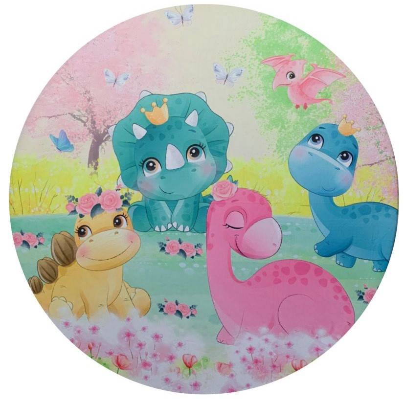 Painel Temático Dinossauro (Baby Rosa) - Jessica Souza de Macedo