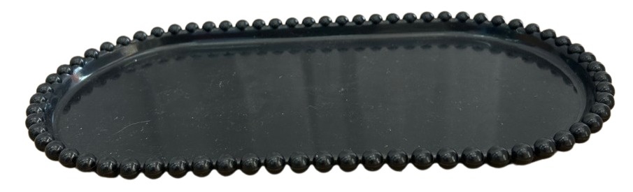 Bandeija Oval Bolinha -  Preto - Jessica Souza de Macedo