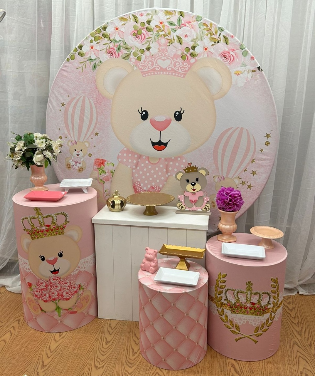 Pegue & Monte Ursinha Realeza Rosa - Kit Prata - Jessica Souza de Macedo