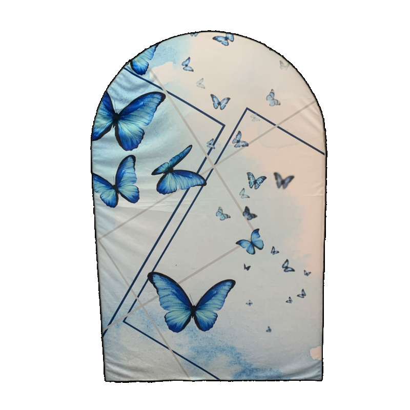 Painel Romano Boboletas (Azul) 1,5X2M Sublimado Em Tecido Capa Veste Fácil - Jessica Souza de Macedo