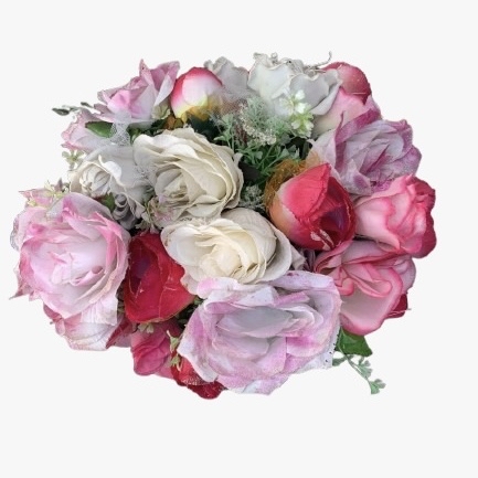 Arranjo Flor Permanente (Branco/Rosa/Pink) - Jessica Souza de Macedo
