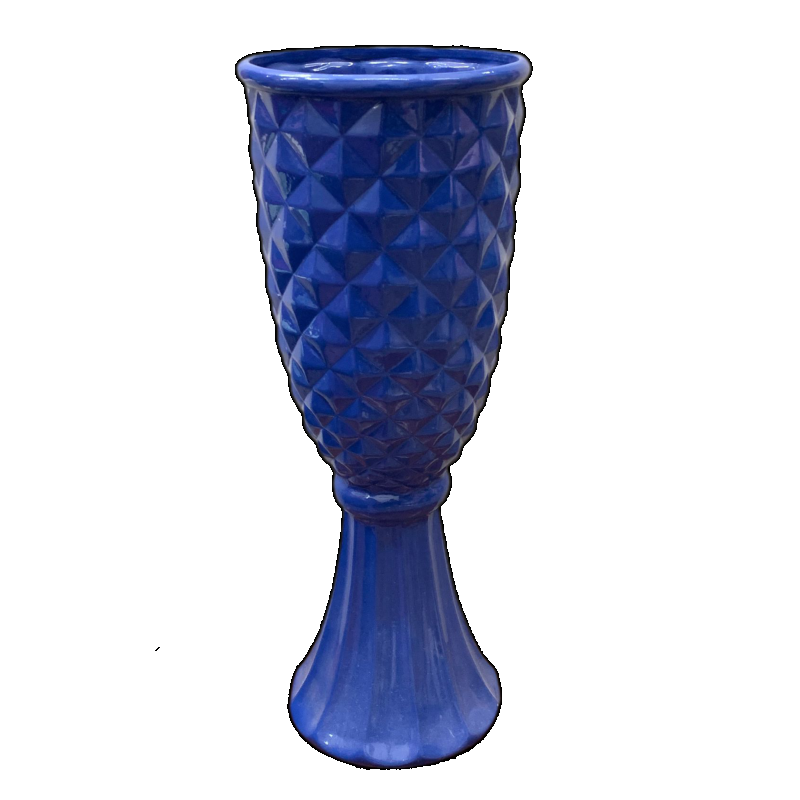 Vaso Diamante Cerâmica Azul Bic Gg - Jessica Souza de Macedo