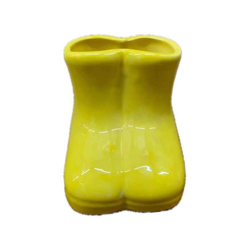 Vaso Botinha Cerâmica Amarelo - Jessica Souza de Macedo