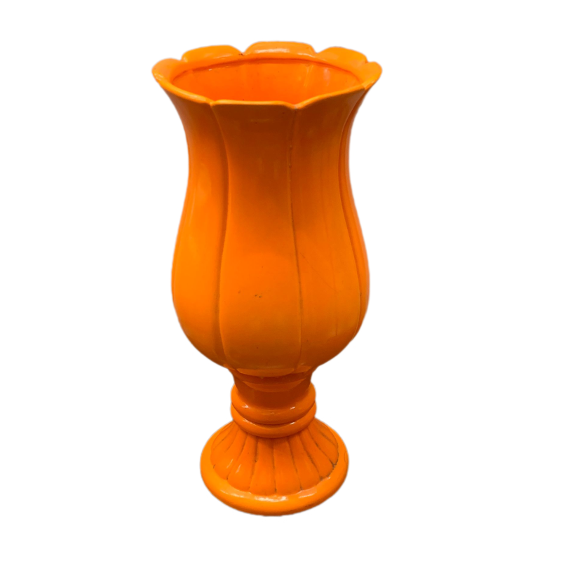 Vaso Tulipa Cerâmica (Laranja Neon) Gg - Jessica Souza de Macedo