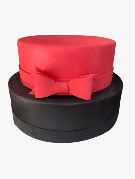 Bolo Fake Simples (Vermelho/Preto)- 2 Andares - Jessica Souza de Macedo