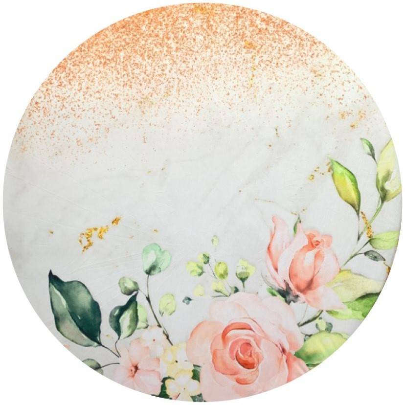 Painel Temático Floral (Rose, Dourado Com Branco) - Jessica Souza de Macedo