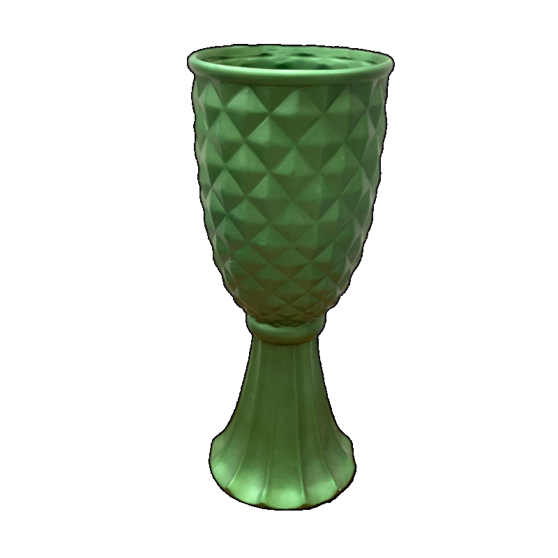 Vaso Diamante Cerâmica Verde Militar Gg - Jessica Souza de Macedo