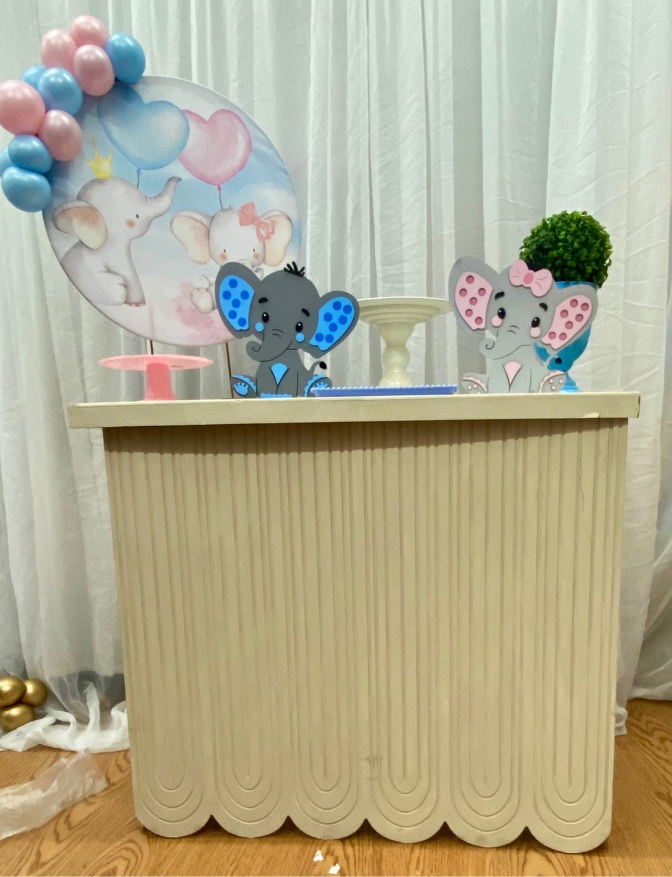Mini Kit Chá Revelação Elefante - Modelo Prata - Jessica Souza de Macedo