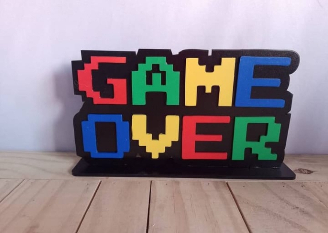 Display Gamer Over (Placa) - Jessica Souza de Macedo