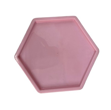 Bandeija Sextavada Baixa - Rosa Bebe - Jessica Souza de Macedo