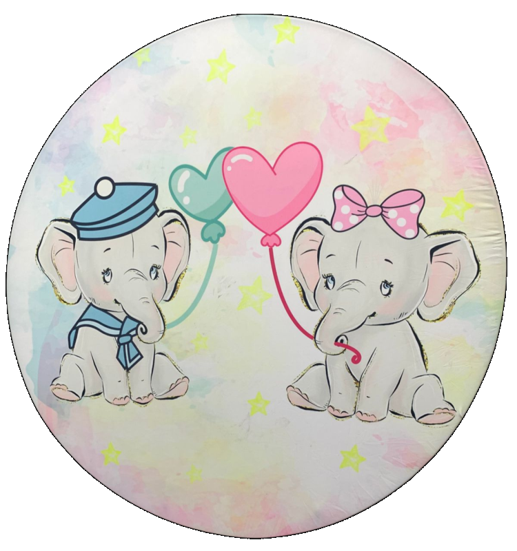 Painel Temático Chá Revelação Elefante (Azul E Rosa) - Jessica Souza de Macedo
