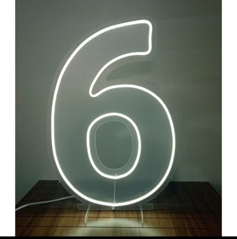 Painel Led Neon Número 6 (50Cm) - Jessica Souza de Macedo