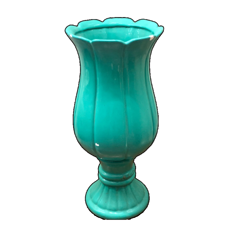 Vaso Tulipa Cerâmica (Azul Neon) Gg - Jessica Souza de Macedo