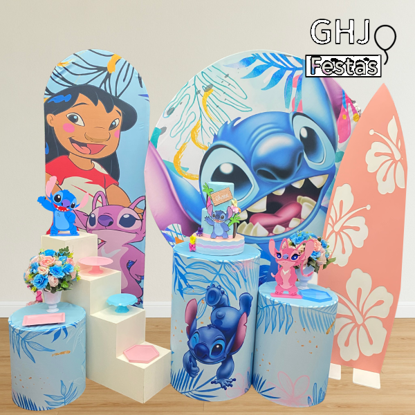 Composição – Modelo 1 – Tema Lilo & Stitch 💙🌺 - Jessica Souza de Macedo