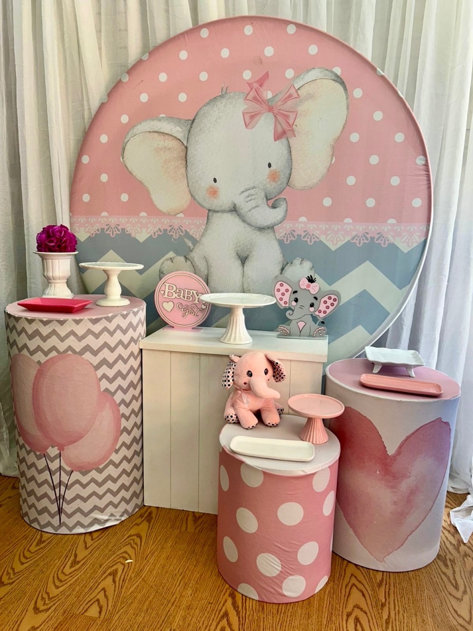  Pegue & Monte Elefantinha Rosa Baby – Kit Prata - Jessica Souza de Macedo
