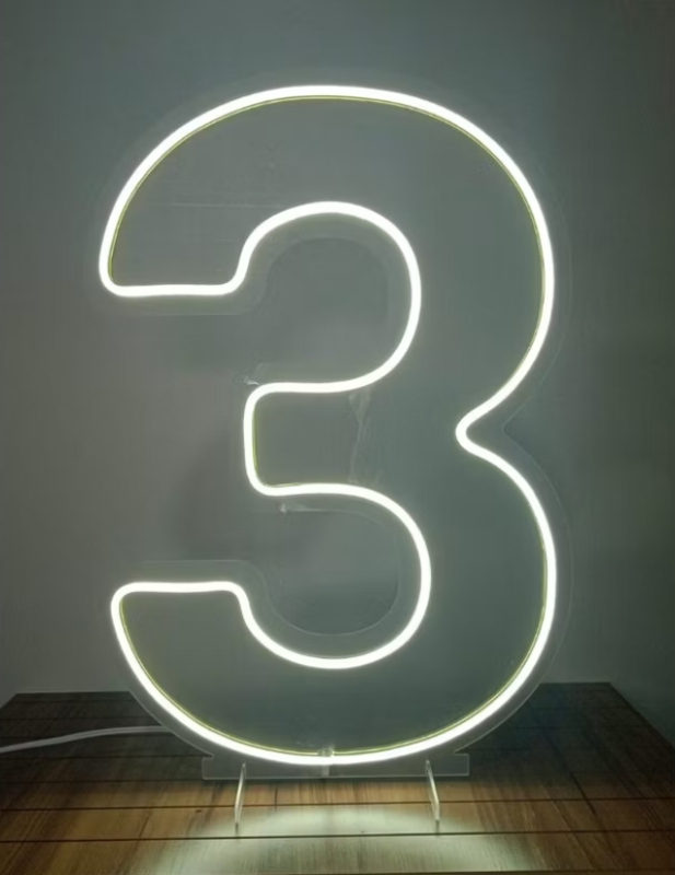 Painel Led Neon Número 3 (50Cm) - Jessica Souza de Macedo