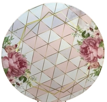 Painel Temático Floral Geométrico (Rosa) - Jessica Souza de Macedo
