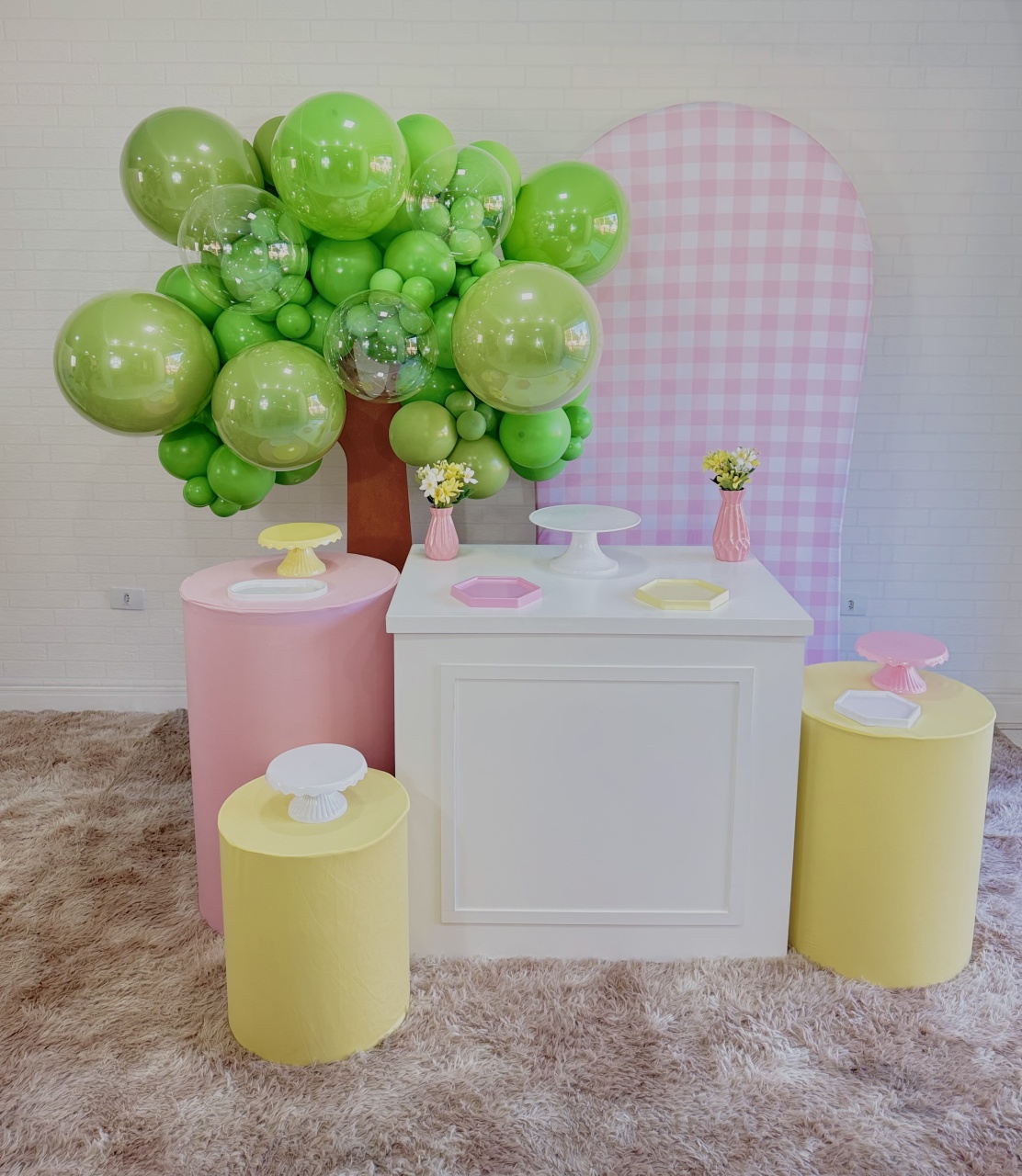 Xadrez Rosa E Amarelo Candy - Natifestas