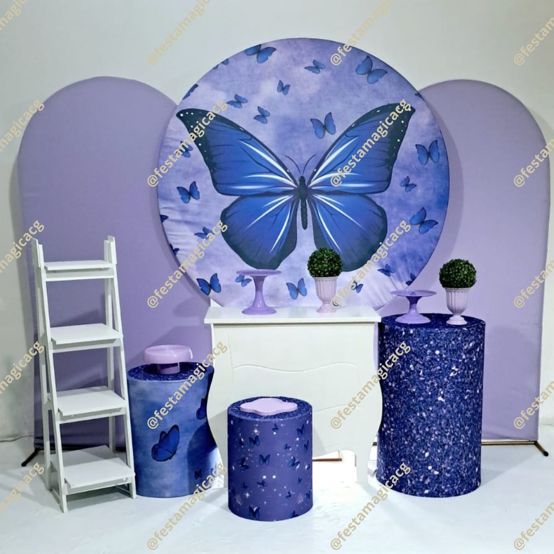 K4 Borboleta Lilas E Azul - Olivete Filgueira