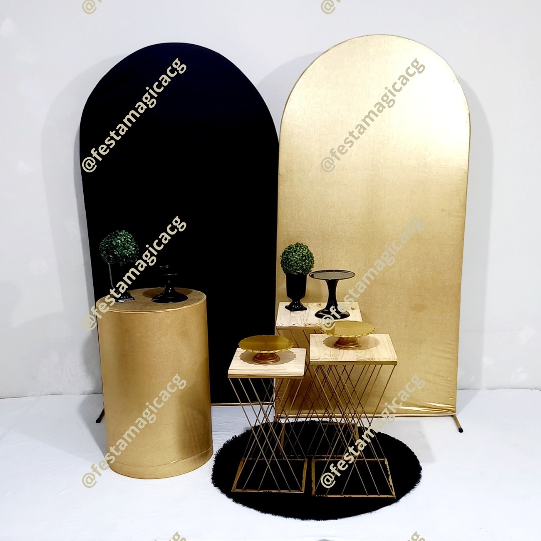 Kit  Adulto Preto E Dourado - Olivete Filgueira
