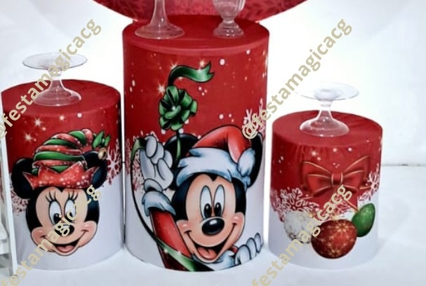 Capa Cilindro Mickey E Minnie Natal - Olivete Filgueira