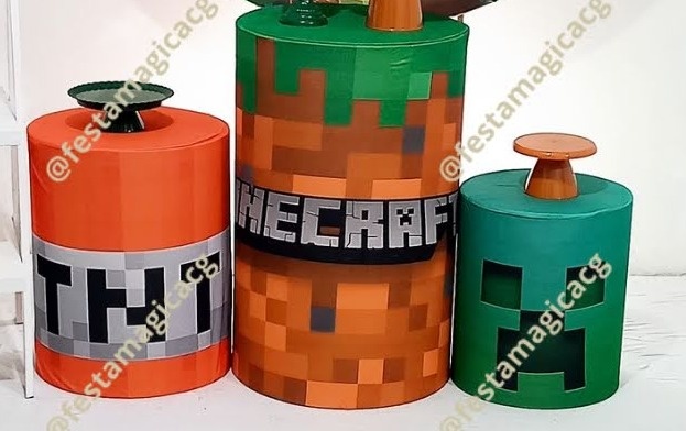 Capas  Trio Cilindro Minecraft Masculino 2 - Olivete Filgueira