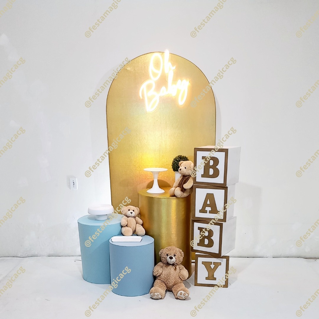K1 Cha Revelação Oh Baby  (Dourado E Azul) - Olivete Filgueira
