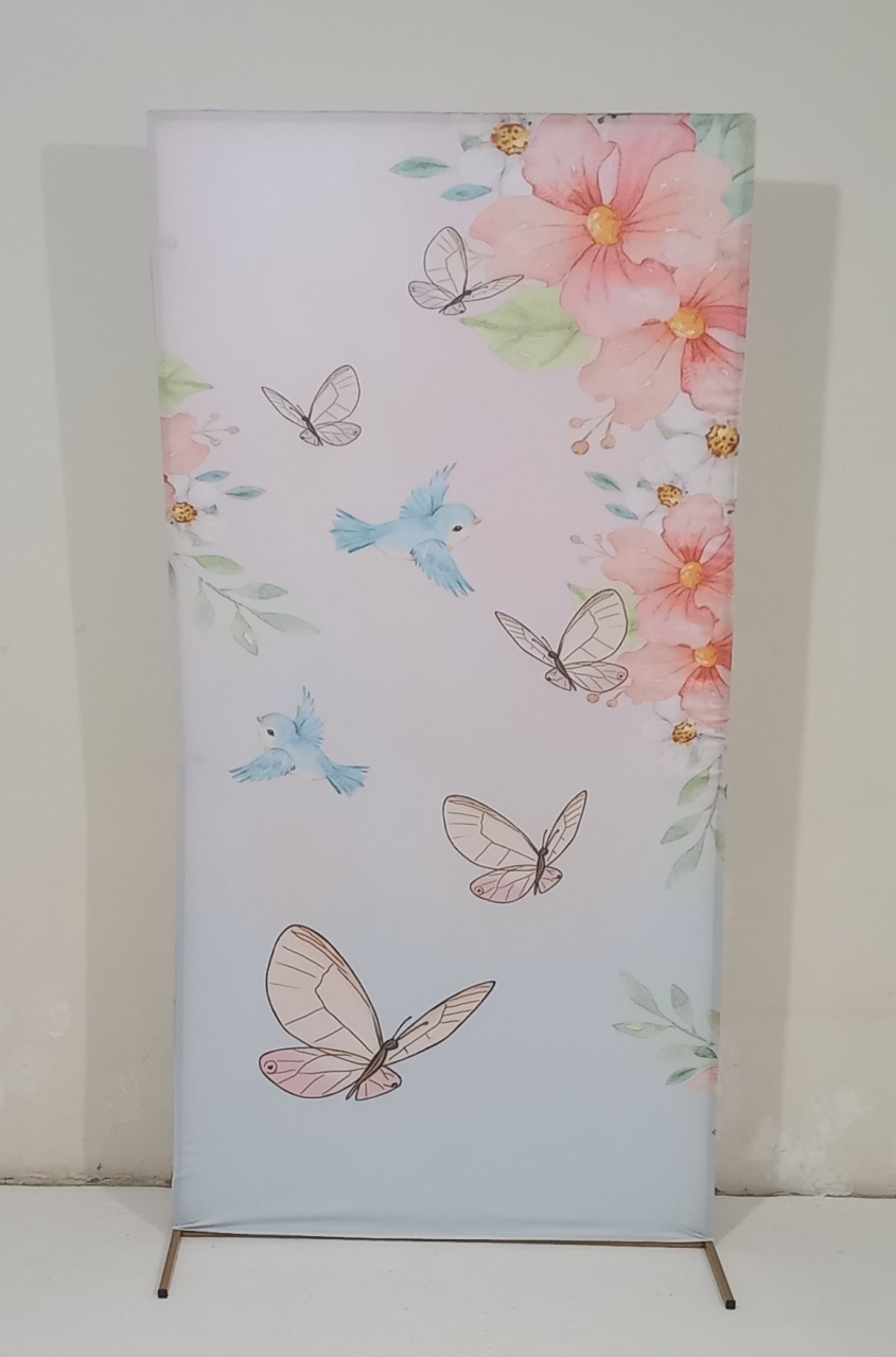 Painel Retangular  1X1 Jardim das Borboletas 2 - Olivete Filgueira