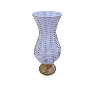 Vaso Junco  Branco/Dourado Grande - Olivete Filgueira