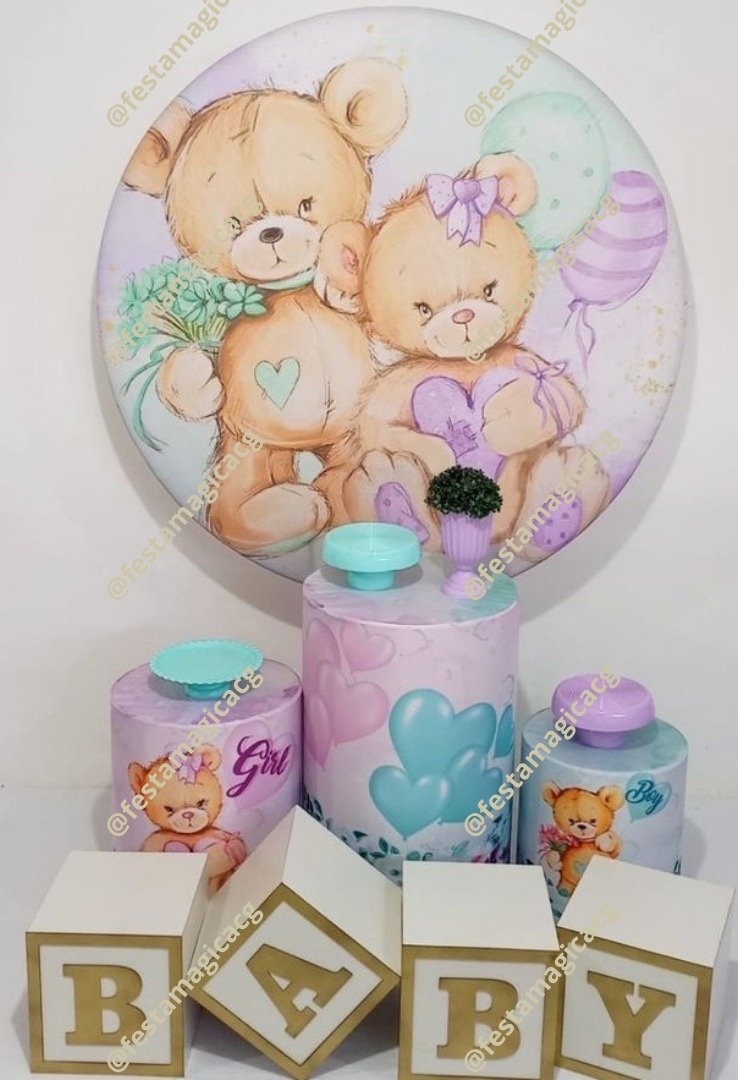 Kit 1 Ursinhos Lilás E Verde - Olivete Filgueira
