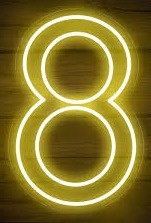 Numero 8 de Led Quente - Olivete Filgueira