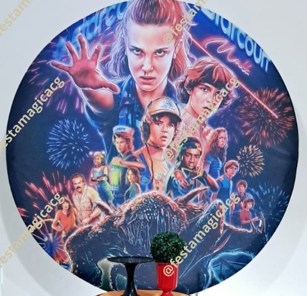 Capa de Painel Redondo Stranger Things - Olivete Filgueira