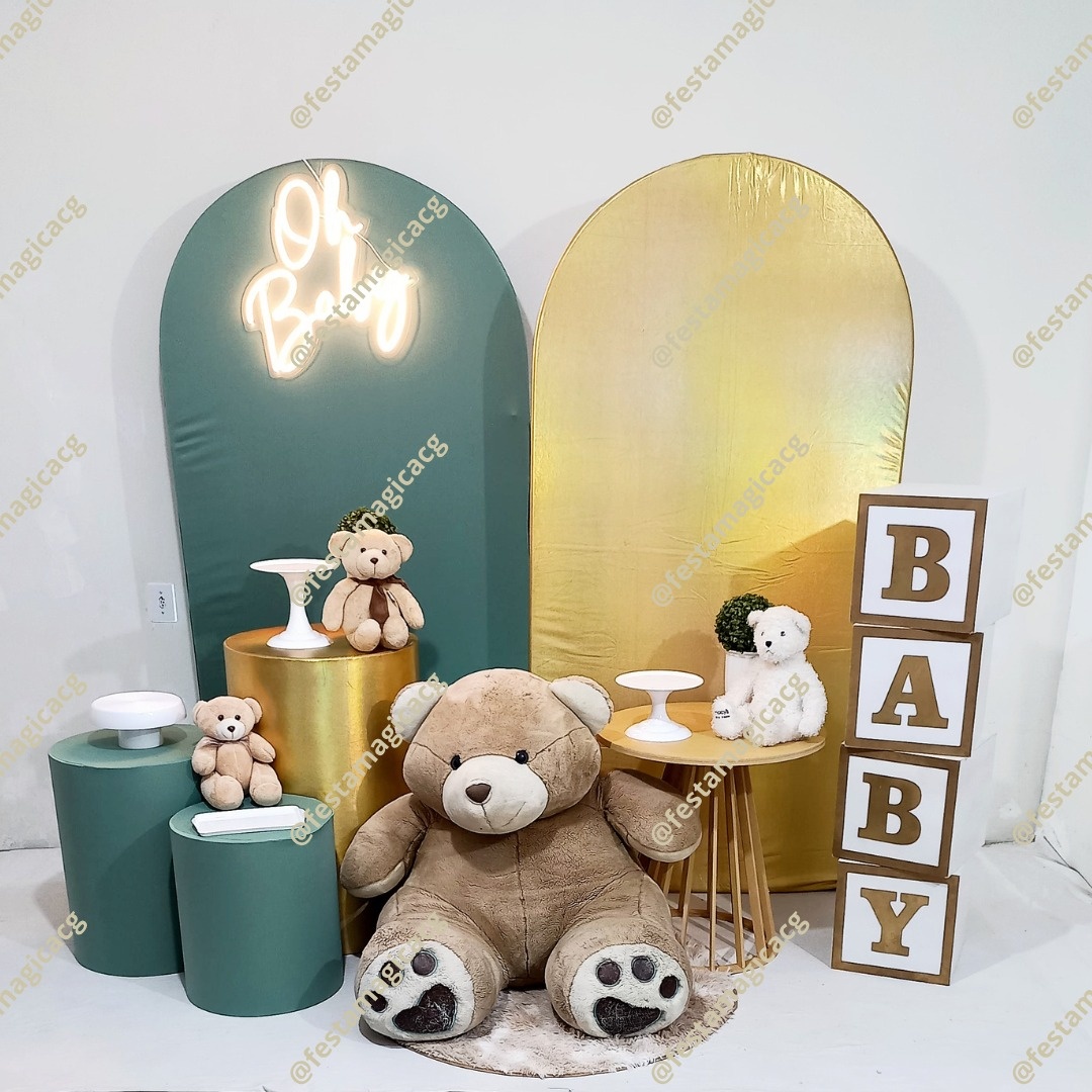 K4 Cha Revelação Oh Baby (Verde E Dourado) - Olivete Filgueira
