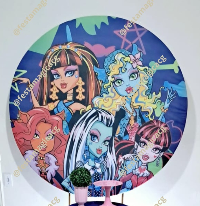 Capa Painel Redondo Monster High  - Olivete Filgueira