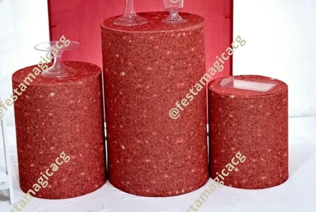 Capas Cilindros Glitter Vermelho - Olivete Filgueira