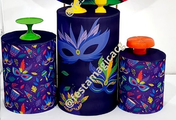 Cilindro Mascara de Carnaval Roxa - Olivete Filgueira