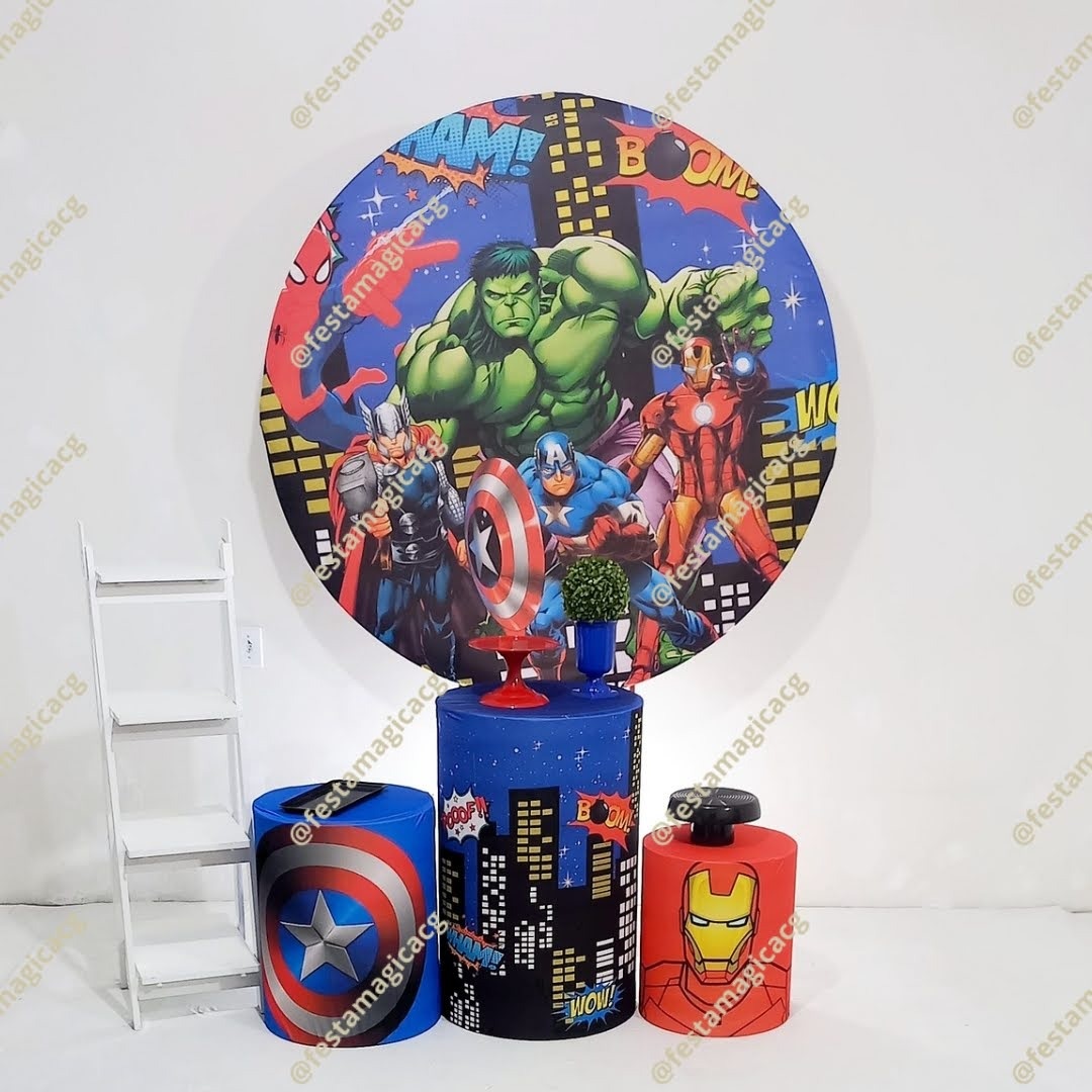 K1 Vingadores Fundo Azul - Olivete Filgueira