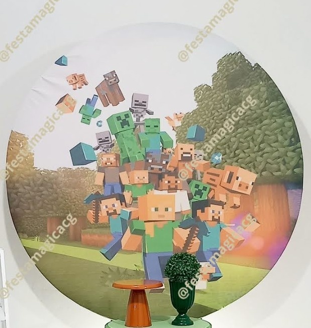 Painel Minecraft Masculino 3 - Olivete Filgueira