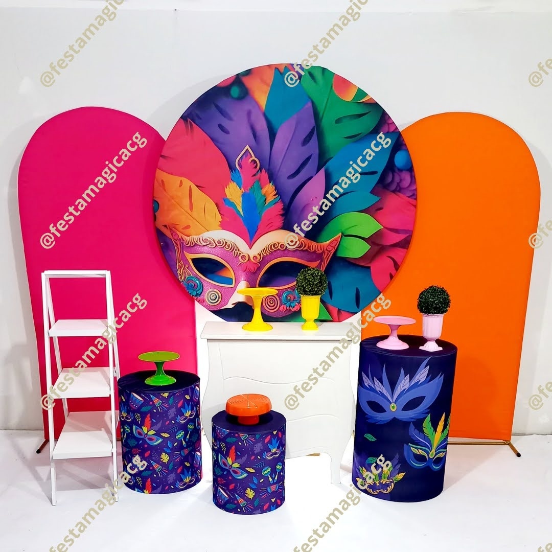 K4 Mascara de Carnaval Roxa - Olivete Filgueira