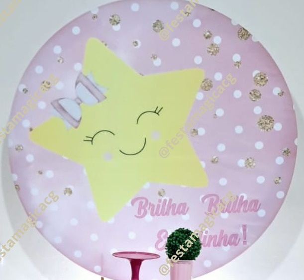 Capa de Painel Redondo Brilha Brilha Estrelinha - Olivete Filgueira