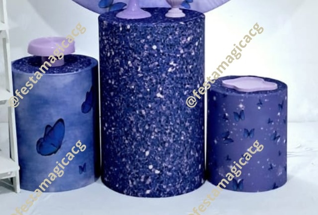 Cilindro Borboleta Azul E Lilas - Olivete Filgueira