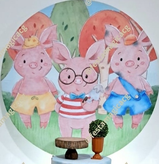 Painel 3 Porquinhos  - Olivete Filgueira