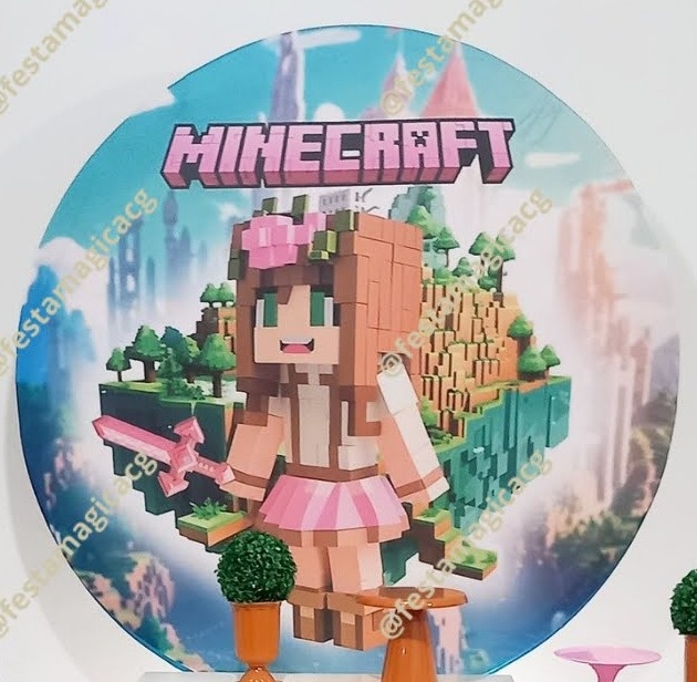 Painel Minecraft Feminino - Olivete Filgueira