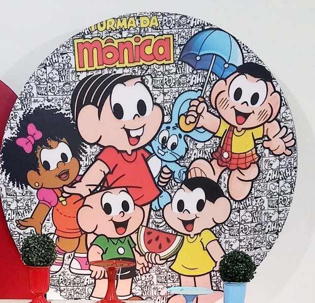Capa Painel Redondo 150Cm Turma da Mônica - Olivete Filgueira